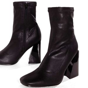 Faux Leather Sock Bootie